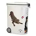 Curver Futter-Container 54 L, Love Pets Hunde, Weiß/Grau, 49,3 x 27,8 x 60,5 cm, 20 kg