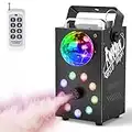 Leleght Smoke Machine 700W Fog Machine 3 in 1 Equipped with DJ Disco Ball and 9pcs RGB LED Lighting Function Controlled by Remote for Christmas Halloween Weddings Stage Lights Party