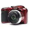 KODAK Pixpro AZ252 - Appareil Photo Bridge Numérique 16 Mpixels, Zoom optique 25X, Video HD 720p, Grand angle 24 mm, Stabilisateur optique de l’image, Ecran LCD 3 - Rouge