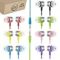 Bulk Earbuds JustJamz Jelly Matte | 100 Pack of Colorful in-Ear Earbuds | Stereo Sound & Silicone Earbud Tips | 3.5mm Stereo Multi-Color Bulk Earphones | for Schools, Kids, Classrooms & Libraries