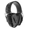 TINSSON Electronic Shooting Hearing Protection Earmuffs for Gun Range NRR 23dB Noise Cancelling Headphones for Hunting Black