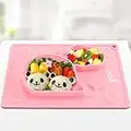 Plaques d'aspiration de bébé en silicone pour enfants en bas âge, Tapis d'alimentation pour bébé, Set de table, Bol à succion pour sevrage au bébé, 27,5 × 19,7 cm, rose, par Super Kitchen