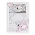 Interbaby T1182-12 - Capa de baño TENDERO Oso Blanco y Rosa con Termómetro, Unisex