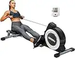 OneTwoFit Rowing Machine Rower with 16 Level Adjustable Magnetic Resistance, Digital Monitor, 120 kg Max Weight for Home Cardio Workout OT267