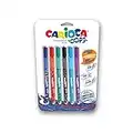 CARIOCA Oops Surtidos | Set Bolígrafos Borrables Recargables con Tapa para el Colegio, Universidad y Oficina con Doble Goma Incorporada y Agarre Ergonómico, Bolígrafos Surtidos 6 Uds