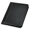 Samsill surpiqûres Cuir Portefeuille, bloc-notes 21,6 x 27,9 cm, Noir Zippé noir