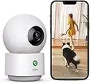 AOSU 2K QHD Indoor Camera with Motion Tracking, Security Camera Indoor Work with 5G/2.4G WiFi, Baby Monitor Supports 360° Pan-Tilt Scenes Preset, One-Touch Calling, Dome Camera Compatible with Alexa