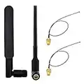 WayinTop 2Set 8dBi 2.4GHz 5GHz Dual Band Wireless Network WiFi RP-SMA Male Antenna + 20cm IPEX to RP-SMA Female Pigtail Cable for NGFF Wireless Card & M.2 (NGFF) 3G/4G Card