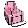 Nobleza - Refuerzo de Coche para Perros, Asiento del Coche de Seguridad para Mascotas Perro Gato Plegable Lavable Viaje Bolsas y Otra Mascota Pequeña con Cremallera Bolsillo, 40 * 34 * 25 cm, Rosa