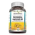 Amazing Omega Norwegian Cod Liver Oil 1250 mg 120 Softgels Supplement (Fresh Orange Flavor)