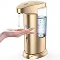 Automatic Soap Dispenser,3 Levels Adjustable Soap Volume Sensor Soap Dispenser,Water-resistant Anti-leakage Soap Dispenser Kitchen Bathroom,13.5OZ/400ML Large Capacity Touchless Soap Dispenser(Golden)