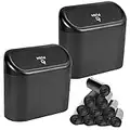 EnthuLove 2 Packs Mini Car Trash Can Bin with Lid and 150pcs Trash Bags,Car Trash Can Bin,Car Garbage Trash Can Storage for Front Back Seat Accessories (2 Pack Car Trash Can)