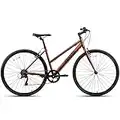 AVASTA Road Hybrid Bike for Women, Lightweight Step Throught 700c Aluminum Alloy Frame City Commuter Comfort Bicycle, 7-Speed Drivetrain, Matt Wine Red