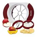 Valore Soft Grip Food Slicer with 3 Blades - Apple Slicer, French Fry Cutter, Mango Slicer - Great Meal Prep Kitchen Accessory - Easy to Use 3 in 1 French Fry, Mango and Apple Cutter with