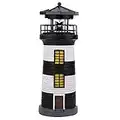 Tissting Phare LED Solaire Phare Décoratif Lumière Solaire èTanche Nautique Style Jardin Lampe Patio Sentier Nuit èClairage Ornement Rotation Pelouse Cour Phare pour Maison Jardin (Noir)