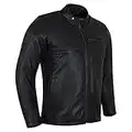 Vance Leathers' Men's Commuter Cafe Racer Motorcycle Leather Jacket with Armor, Black, 3X-Large