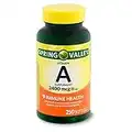 Spring Valley Vitamin A Supplement 2400 mcg- 250 Softgels Pack of 2