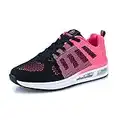 Femme Running Baskets Respirant Marche Running Chaussures Fitness Course Basses Athlétique Gym Mode Sneakers Rose Noir 39 EU