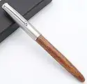 JINHAO 51A Wooden Fountain Pen Steel Cap Iridium Nib Ink Pen (Peach Wood, Extra Fine Nib 0.38mm)