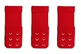 NC Astuce Lingerie 1 Lot de 3 rallonges 8/10 cm pour Soutien Gorge 2 Crochets - Rouge