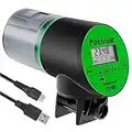 Petbank Mangiatoia Automatica Acquario - Timer Ricaricabile con Cavo di USB Charger, Mangiatoia Pesci con Display LCD, Dispenser Cibo Pesci Automatico,Verde