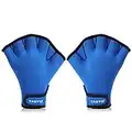 TAGVO Gants de Natation Gants Aquatiques Résistant à l'eau Gants Néoprène Palmés Gants d'entraînement pour Homme Femme Adulte Fitness Nage Surf Bain Gants Piscine Aqua Gants Bleu