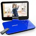 DBPOWER® 10" Portable DVD Player, 5 Hour Rechargeable Battery, Swivel Screen, Supports SD Card and USB, Direct Play in Formats AVI/RMVB/MP3/JPEG (10, Blue)