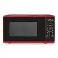 Mainstays 0.7 Cu ft Compact Countertop Microwave Oven, Black (red)