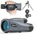 Telescopio Monocular Professional 10-30x55, POHHD Monoculares de Largo Alcance Bak4, Impermeable Nitrógeno con Trípode y Soporte de Móvil para Cielo Estrellado, Pradera, Animales Salvajes