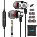 Blukar Auricolari, Cuffie in-Ear Stereo con Microfono e Controllo del Volume - Alta Definizione, Bassi Potenti, Isolamento del Rumore, Suono Puro per iPhone, iPad, Huawei e Altri Smartphone Android