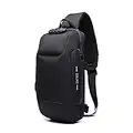 OZUKO Sling Bag Men Anti Theft Shoulder Crossbody Backpack Waterproof Hiking Chest Bag (Black)