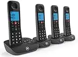 BT Essential Cordless Home Phone with Nuisance Call Blocking and Answering Machine, Quad Handset Pack