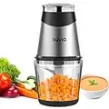 Mini Food Processor, Syvio Vegetable Chopper Electric with 4 Bi-Level Blades, Baby Food Maker 400W, 600ML-2.5 Cup, Small Food Processor with 2 Speed Presses for Meat Vegetables Mincer/Grinder