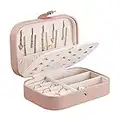 LATIT Jewellery Box Organiser Three Layers PU Leather Jewelry Storage Case for Rings Earrings Necklace Bracelets Faux Leather Jewelry Gift Box Girls Women (Pink)