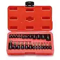 Mayouko 25PCS 1/4",3/8",1/2" Drive Torx Bit and External Socket Set,12 Female E-Torx Sockets and 13 Star Socket Bits