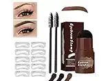 Kit de plantilla de sello de cejas, kit perfecto para moldear sellos de cejas, con 10 plantillas reutilizables para cejas, 2 pinceles para ojos (color marrón claro)