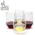 D'eco Unbreakable Stemless Wine Glasses, 18oz- 100% Tritan - Shatterproof, Reusable, Dishwasher Safe Drink Glassware (Set of 4) - Indoor Outdoor Drinkware - Great Holiday, Housewarming & Wedding Gift