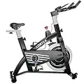 UMAY LONTEK Heimtrainer Fahrrad, mit 13kg Schwungrad, Indoor Cycling Bike mit Einstellbarem Widerstand, Sportgeräte zuhause mit Herzfrequenzsensor, Handy-Halter und Verstellbarem Sitz und Lenker