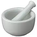 HIC Kitchen Mortar and Pestle for Grinding Spices and Herbs and Crushing Pills, Fine-Quality Porcelain