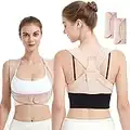 SHAPERKY Posture Corrector for Women and Men, Adjustable Upper Back Brace for Posture Hunchback Support and Providing Pain Relief from Neck, Shoulder, and Upper Back,S/M（29"-36"