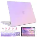 May Chen Compatible with New MacBook Air 13 inch Case 2021 2020 2019 2018 Releaes A2337 M1 A2179 A1932,PC Hard Shell Case for MacBook Air 13 inch with Retina Dispaly fits Touch ID, Gradient Purple