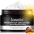 lonstin Hair Mask Treatment, Argan Oil Hair Mask Deep Conditioner Sulfate Free Keratin Hair Treatment Mask for Dry Damaged Hair, Color Treated & Bleached Hair & Split End, Hydrating Repair Mask for Men & Women, Leave Hair Smooth and Shiny, 10.1 fl oz