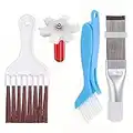 CENPEK 4 Pieces Air Conditioner Condenser Fin Cleaning Brush Coil Condenser Brush AC Fin Comb Stainless Steel Air Refrigerator Fin Cleaner Whisk Brush