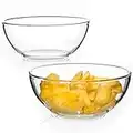 NUTRIUPS Glass Bowl Glass Mixing Bowls Set Glass Salad Bowls Glass Bowls Glass Mixing Bowls Microwave Safe Clear Glass Bowls for Mixing, Storing, Preparing Round Bowl (7 inch)