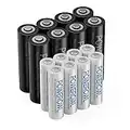 AA AAA Rechargeable Batteries POWEROWL, Pre-Charged High Capacity 2800mAh & 1000mAh 1.2V NiMH Battery Low Self Discharge, Pack of 16