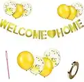 burkfeeg 12 Piezas Banderines Bienvenido a Casa Pancartas y Globos Welcome Home Decoraciones de Bienvenida a Casa para Hogar Fiestas Ceremonias, Reutilizable