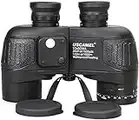 USCAMEL 10x50 Marine Binoculars for Adults, Waterproof Binoculars with Rangefinder Compass BAK4 Prism FMC Lens Fogproof for Navigation Bird Watching Hunting