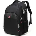 Della Gao Laptop Backpack,Extra Large Anti-Theft Business Travel Laptop Backpack Bag with USB Charging Port (Black 17 inch)