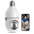 Tuck Light Bulb Security Camera, 1080P Wireless WiFi Light Bulb Camera, 355 Degree Pan/Tilt Panoramic Surveillance Camera, Smart Motion Detection, Two-Way Audio, 2.4Ghz Only