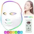 Led Light Therapy Photon Mask, Acne Treatment 7 Color Home Use Skin Rejuvenation Anti-Aging Acne Spot Scar Removal Smooth Wrinkles Fine Lines Skin Tightening Facial Beauty Daily Skin Care